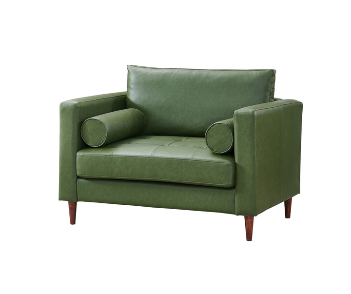 Alessandra Modern Contemporary Eco Leather Arm Chair - Green