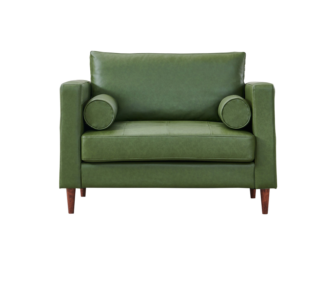 Alessandra Modern Contemporary Eco Leather Arm Chair - Green