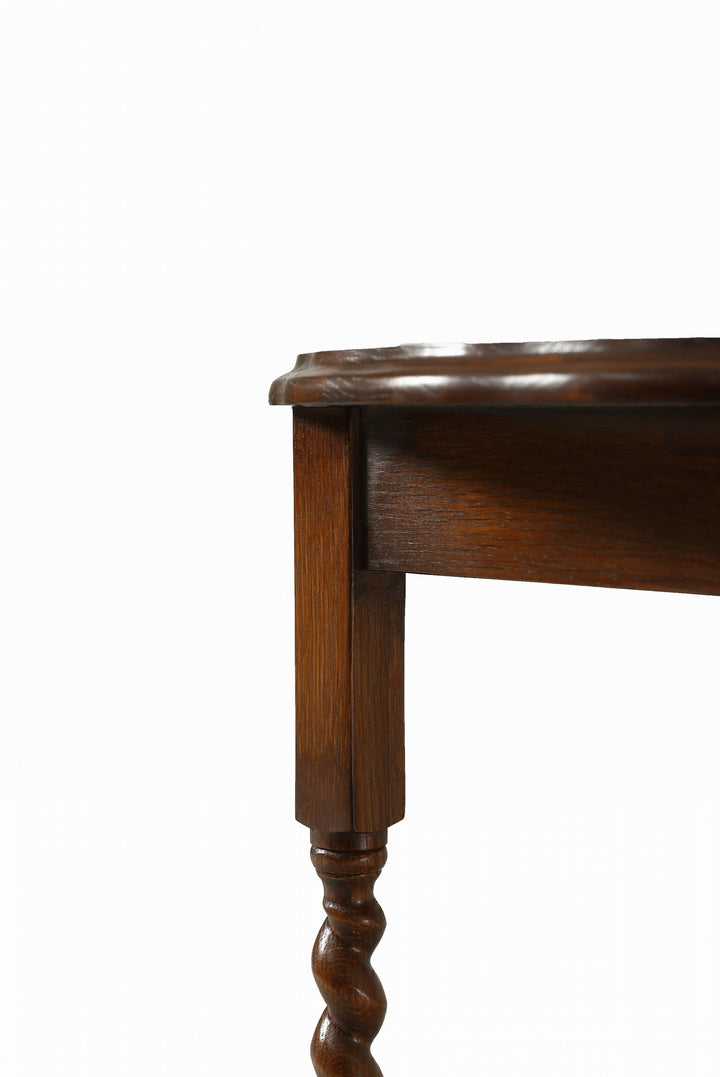 Mission Oak End Table With Barley Twist Legs