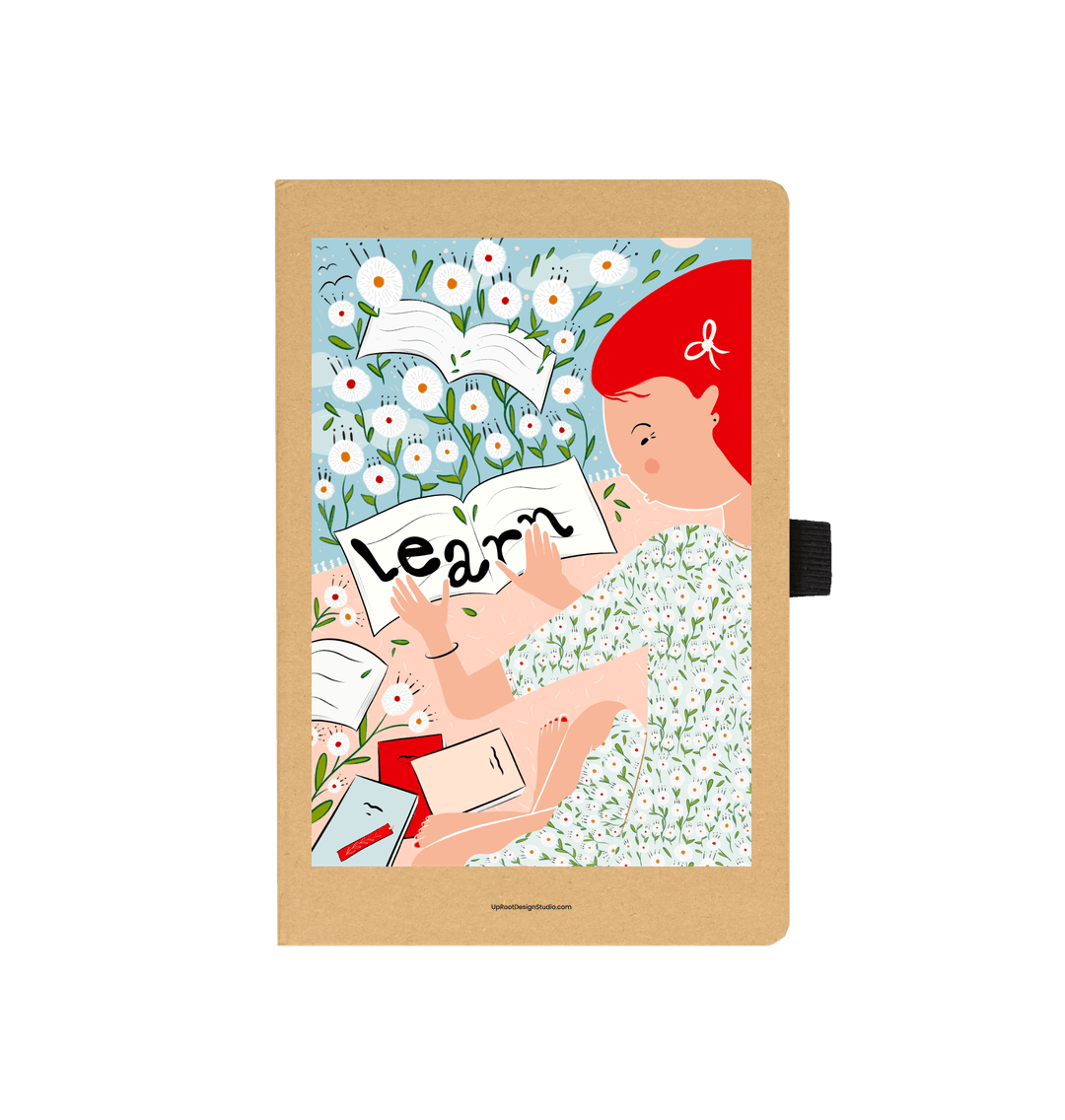 Learn Flowers & Books Eco-Friendly Recycled Journal (Kraft)