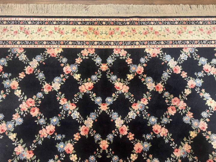 8.8 x 12 Karastan Garden of Eden Rug, Ebony Trellis 