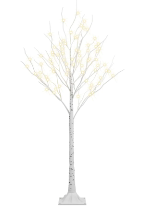 6FT Decorative Birch Tree with LED Lights Indoor/Outdoor