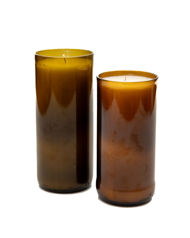 Midnight Fig Reclaimed Amber Bottle Candle