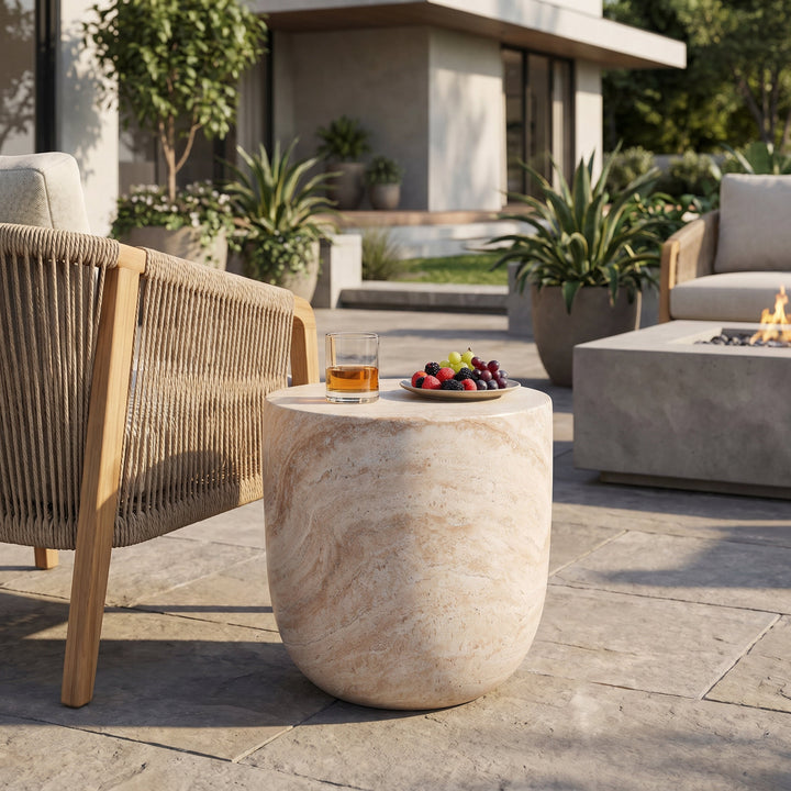 Outdoor/Indoor Lightweight Concrete Side Table