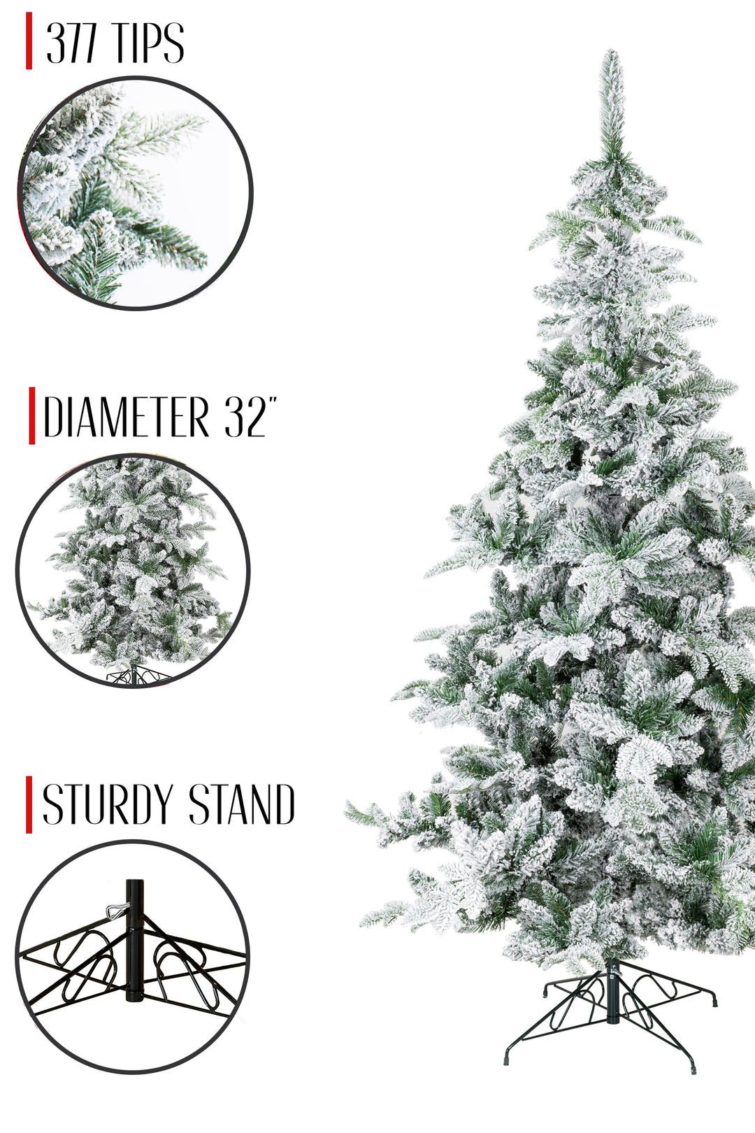 Snow Flocked Alpine Fir Christmas Tree