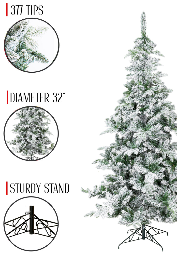Snow Flocked Alpine Fir Christmas Tree