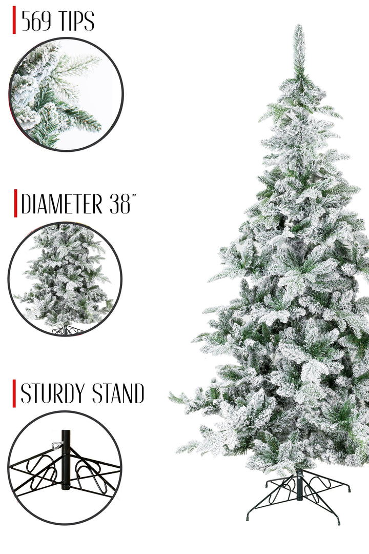 Snow Flocked Alpine Fir Christmas Tree