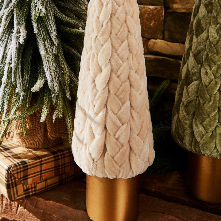 Velvet Christmas Tree Gold Pedestal Holiday Tabletop Home Decor Fun Holiday Gift
