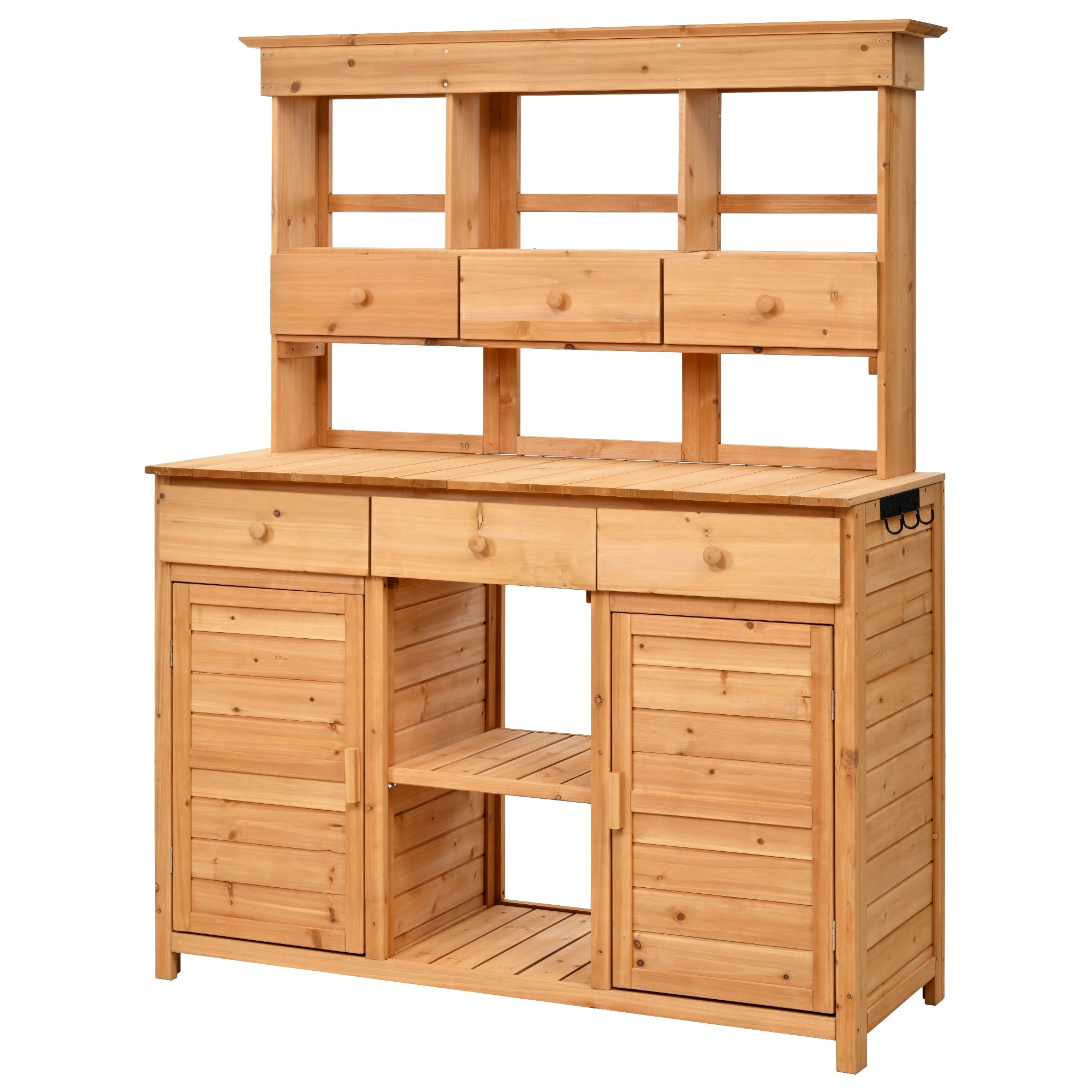 TOPMAX 65.7'' Tall Garden Potting Bench with Hutch