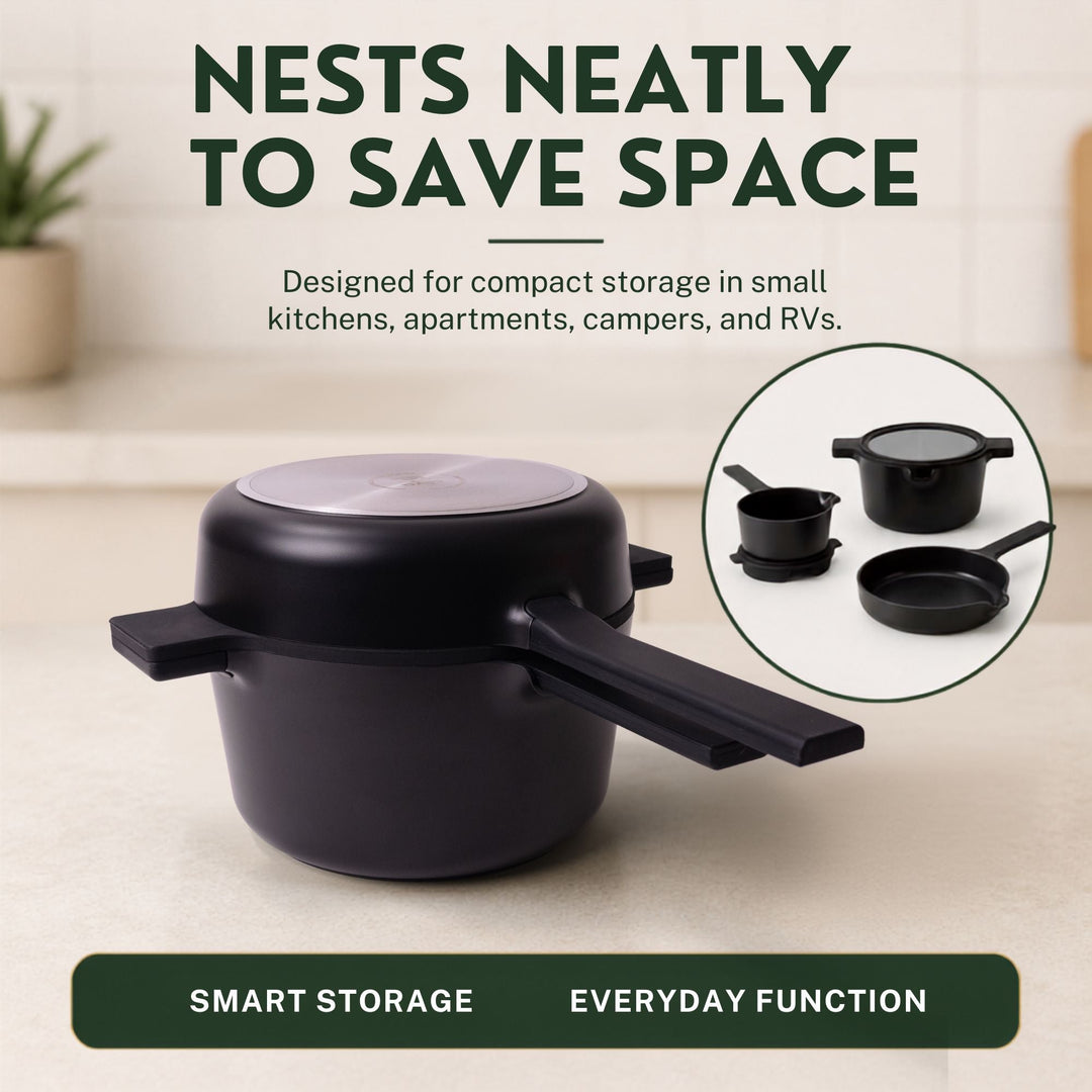 5-Piece Stackable Ceramic Nonstick Set