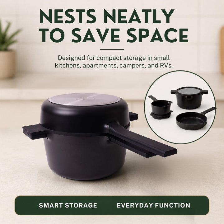 5-Piece Stackable Ceramic Nonstick Set