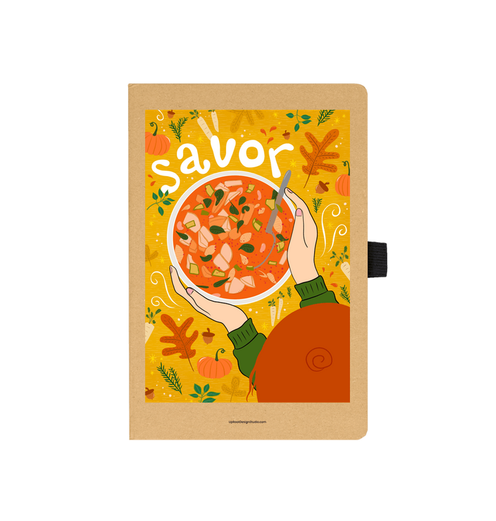 Savor Autumn Soup &amp; Vegetables Eco-Friendly Recycled Journal (Kraft)