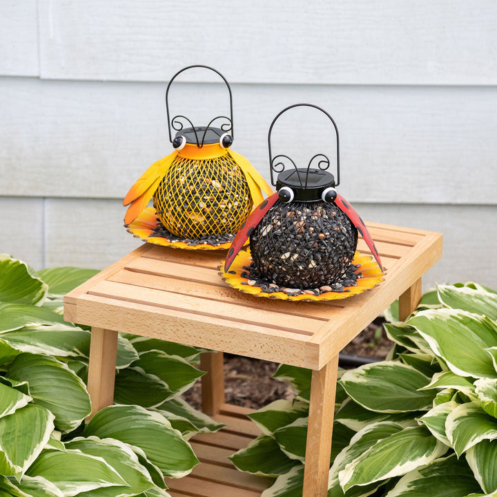 Cute As A Bug &amp; Flower Hanging Bird Feeder