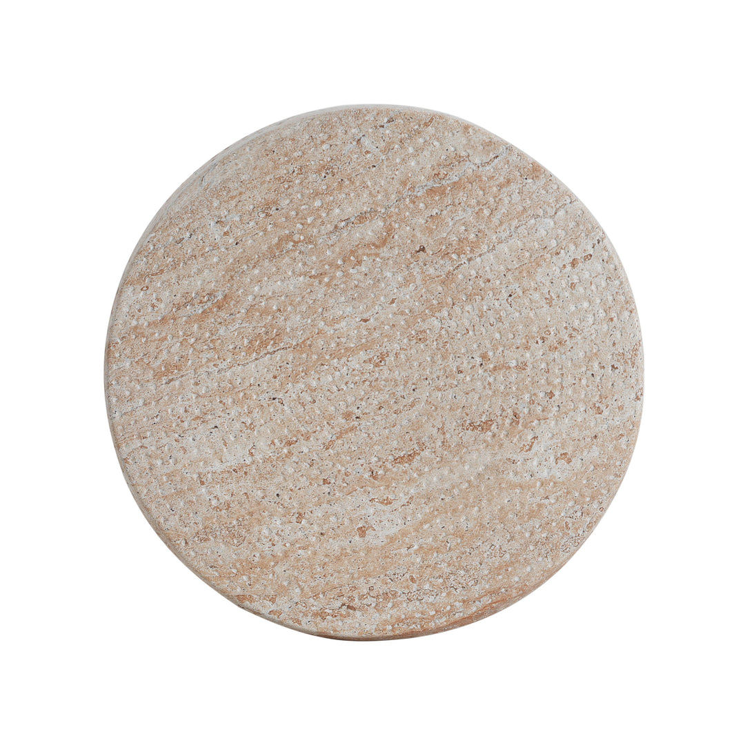 Outdoor/Indoor Lightweight Concrete Side Table - Travertine Finish