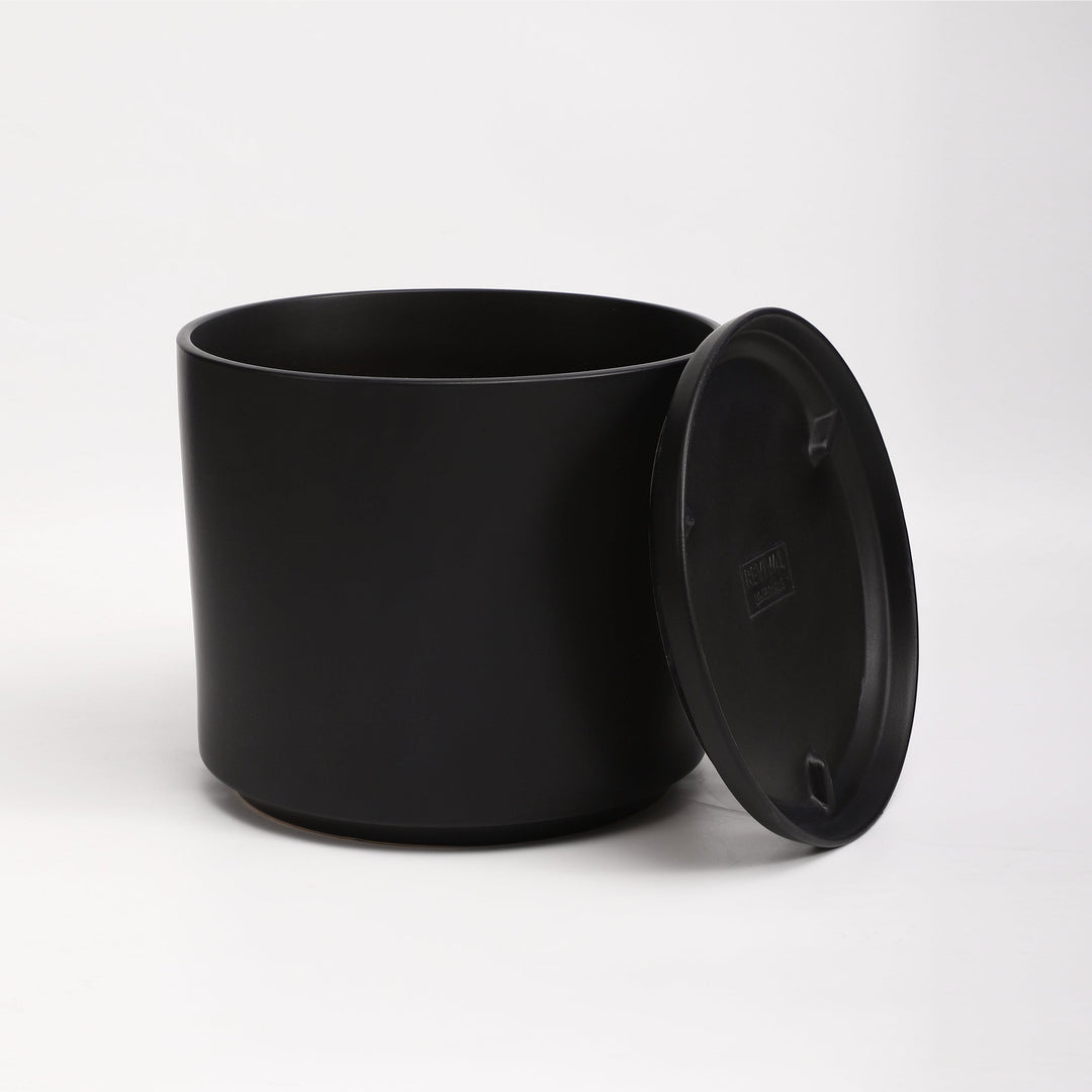 The Ceramic Cylinder Planter with Saucer, 2nd Generation