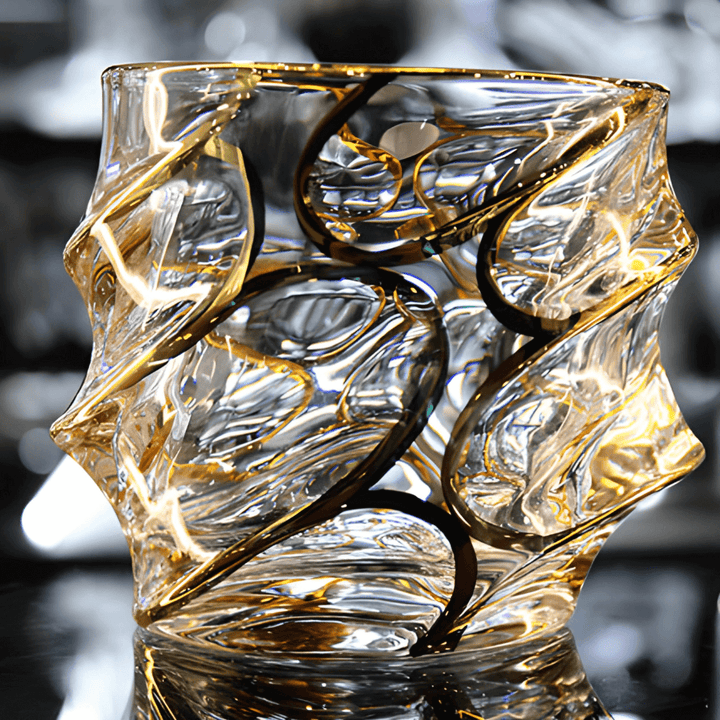 Gold Line Storm Japanese Crystal Whisky Glass