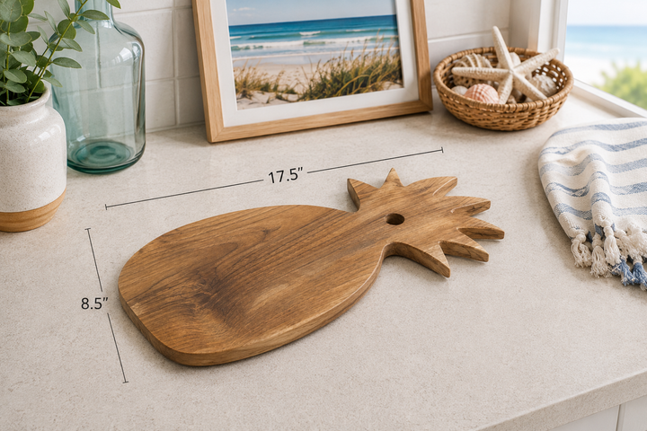 Teak Pineapple Cutting Board Large