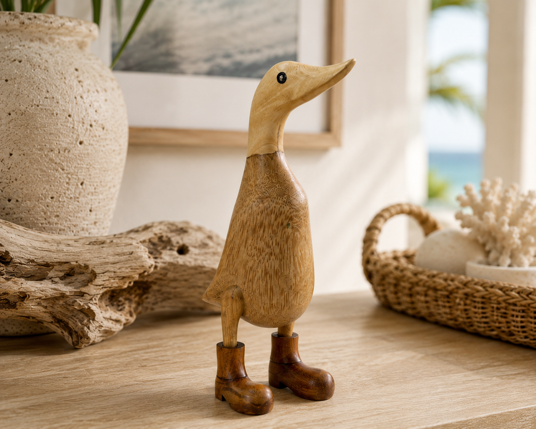 Bali Hand-Carved Bamboo Duck Sculpture