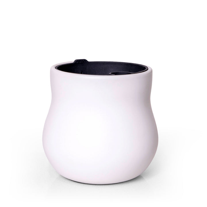 Ceramic Plant Pot with Rubber Liner - Alabaster White
