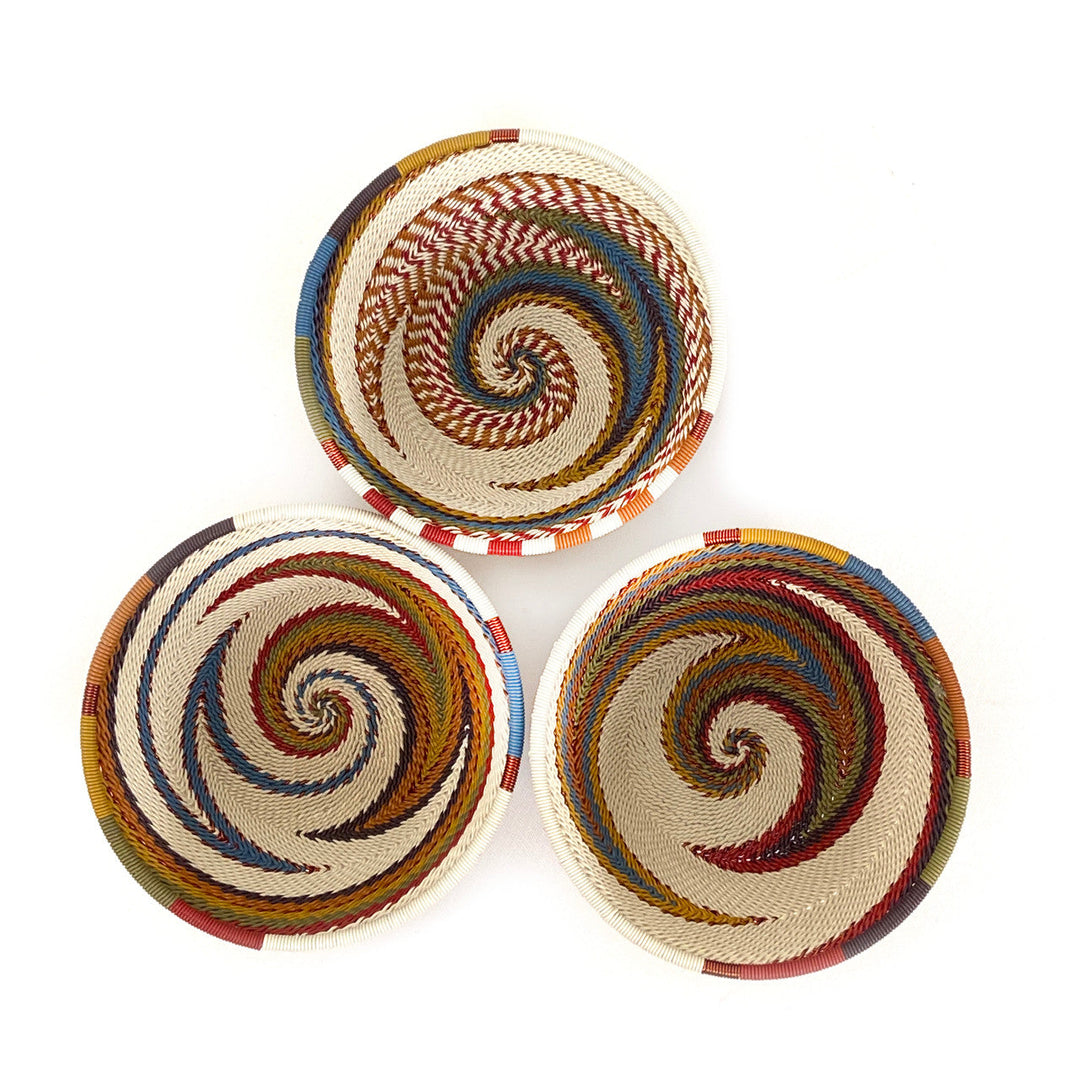 Zulu Wire Basket Bowl - Copper + Sand, Small