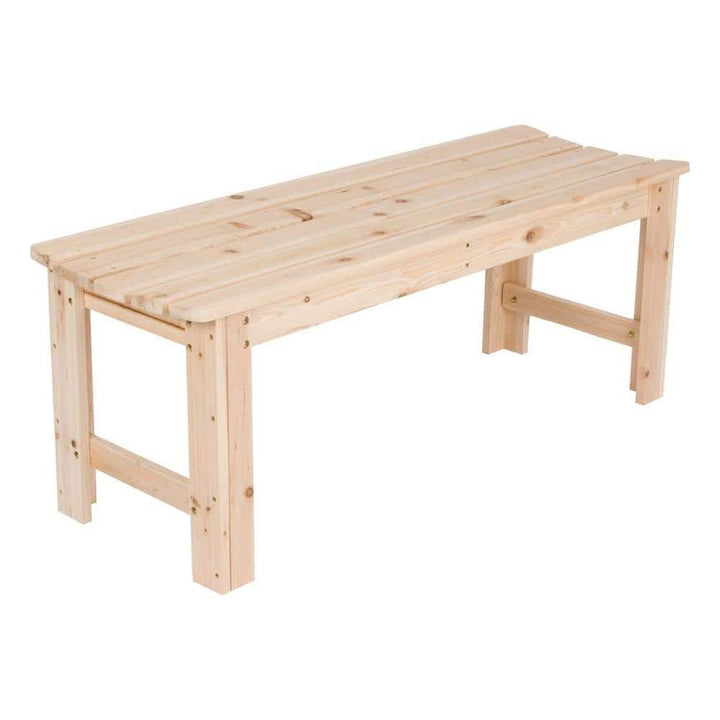 Outdoor Patio Backless Cedar Wood 4-ft. Garden Bench in Natural Finish