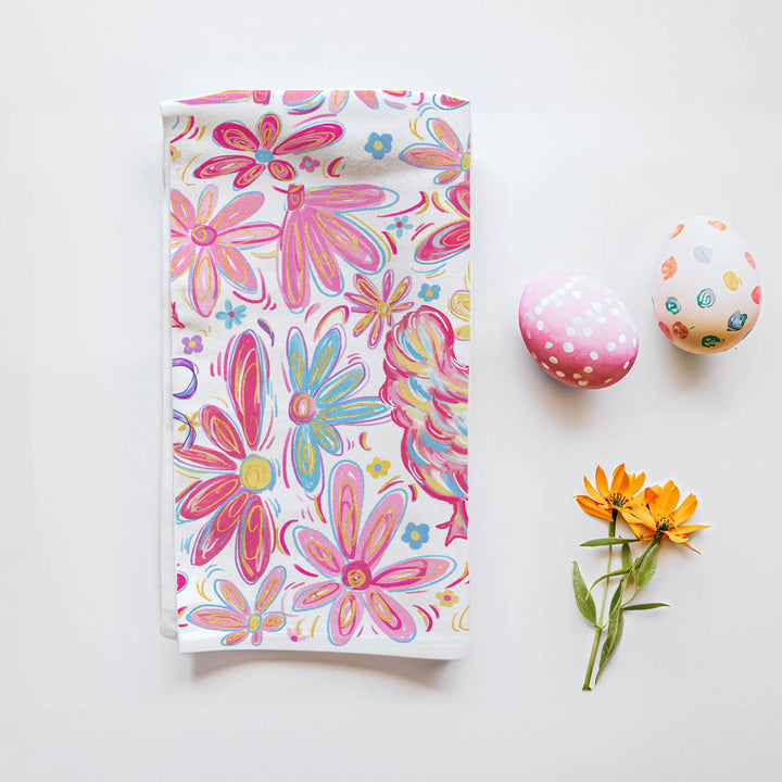 Floral Boho Chicken Cotton Kitchen Tea Towel Farmhouse Decor Great Gifts for Her