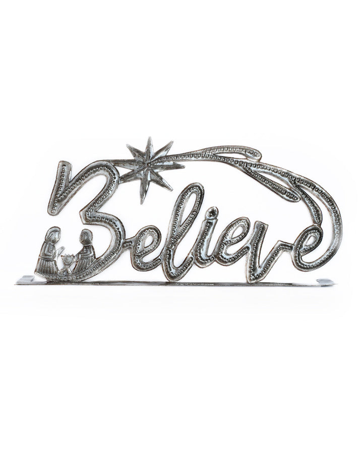 Believe Standing Metal Art