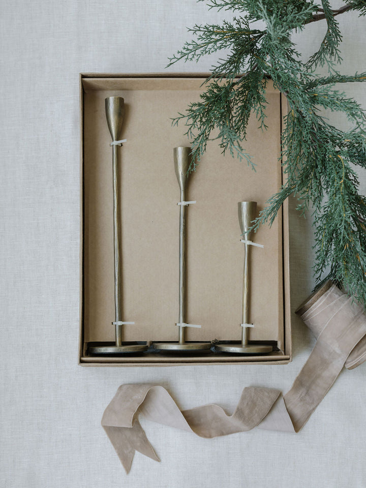 Handcrafted Antique Brass Candlesticks