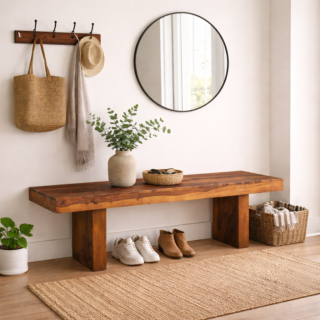 Timbergirl Solid Sheesham Wood Bench
