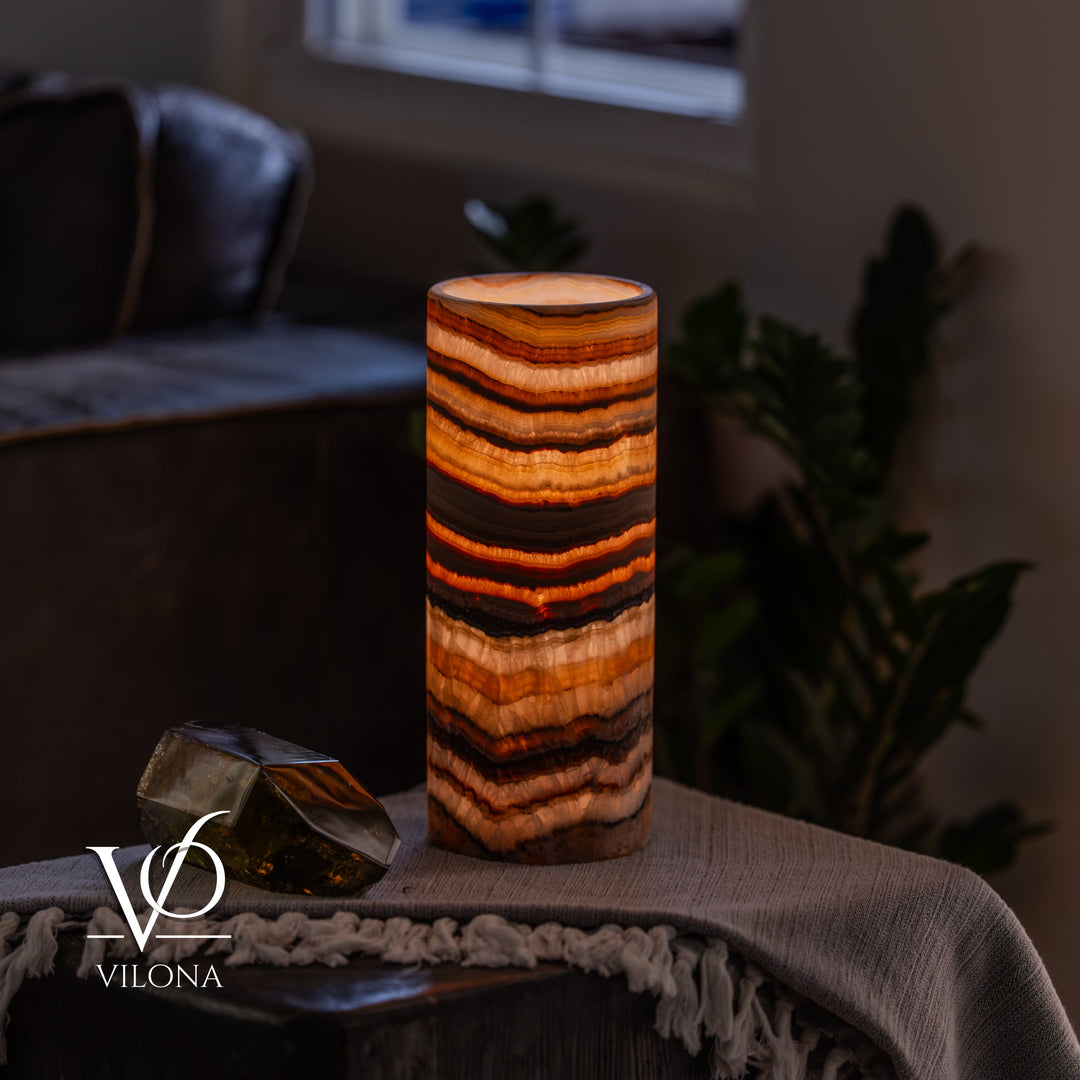 Sahara Onyx - 12" Tall, x 4.5" Diameter (Small Table Lamp 