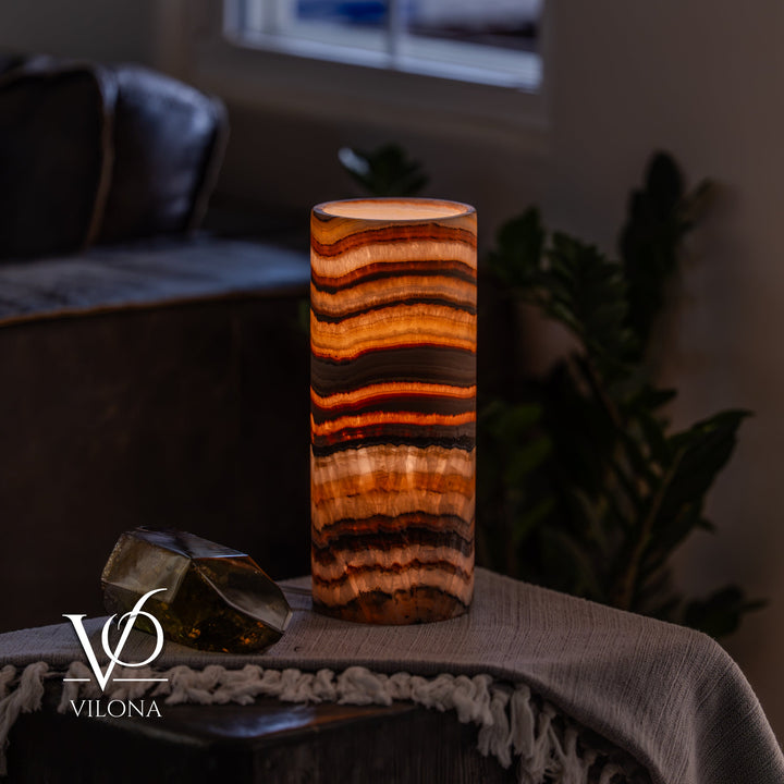 Sahara Onyx - 12" Tall, x 4.5" Diameter (Small Table Lamp 