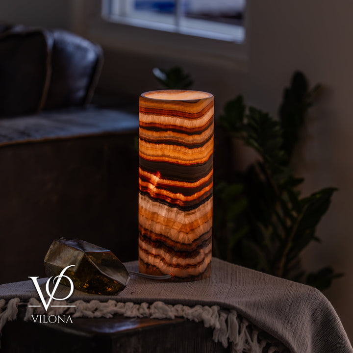 Sahara Onyx - 12" Tall, x 4.5" Diameter (Small Table Lamp 