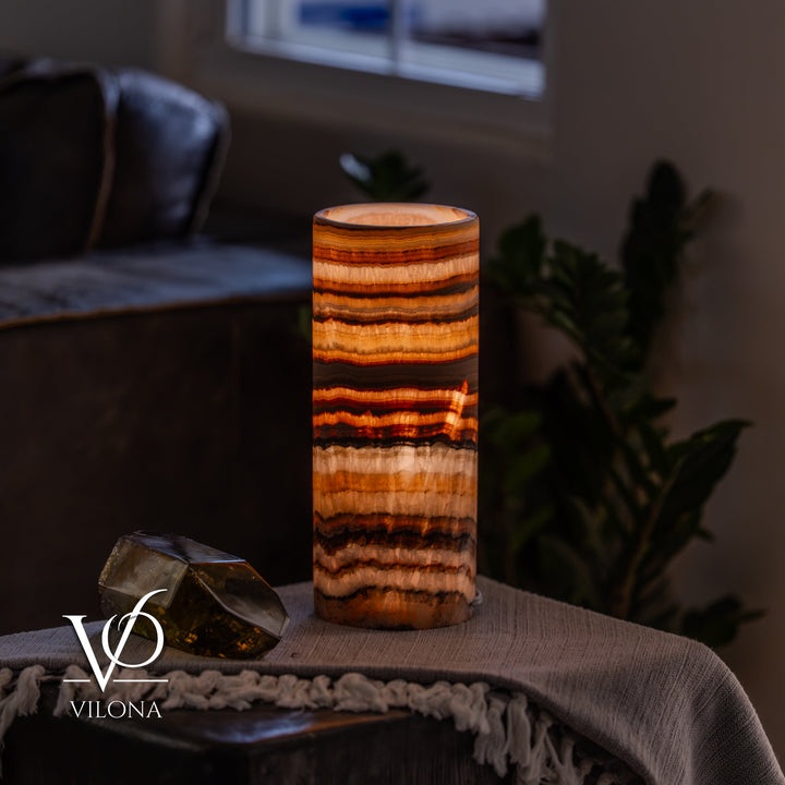 Sahara Onyx - 12" Tall, x 4.5" Diameter (Small Table Lamp 