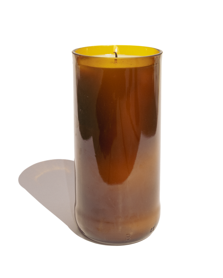 Midnight Fig Reclaimed Amber Bottle Candle