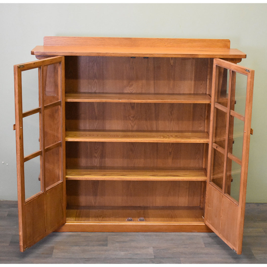Mission Double Door Bookcase with Side Shelves - Michael&