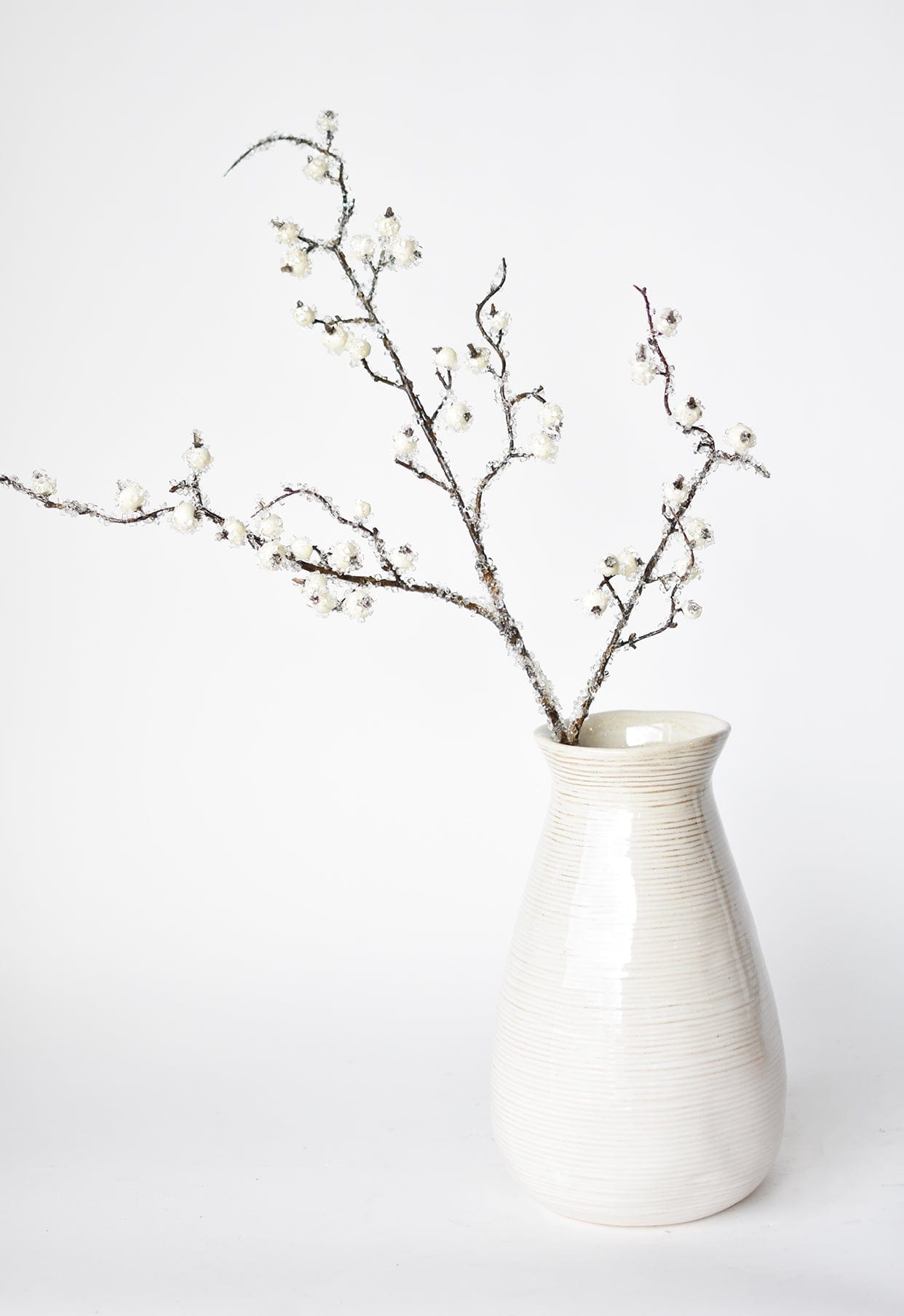 29" Faux Iced White Berry Stem