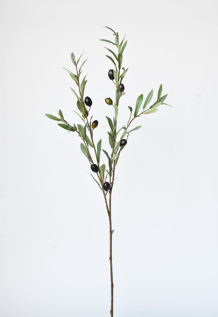 39" Faux Green Olive Leaf Stem