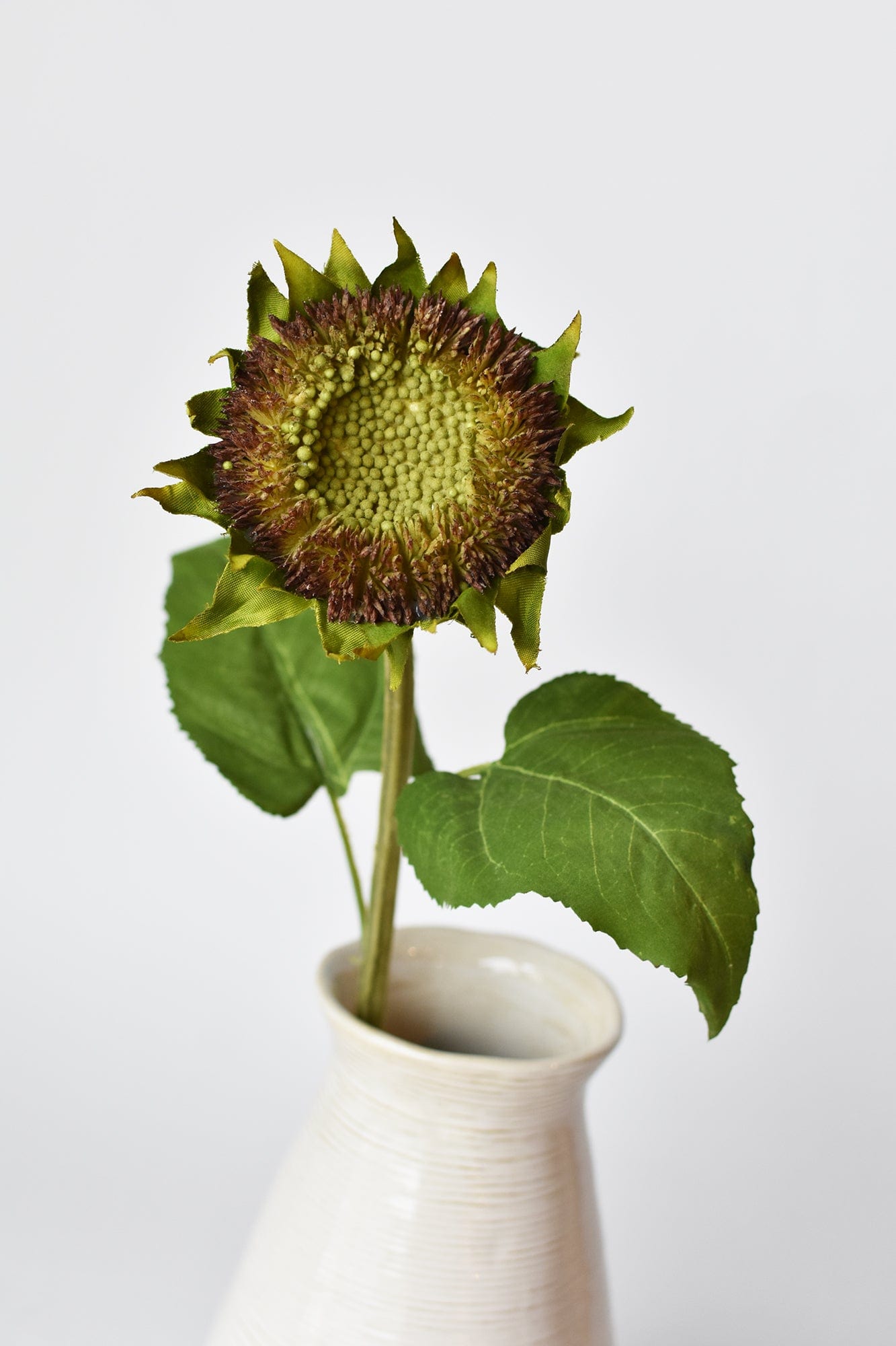 28" Faux Aged Brown Sunflower Stem