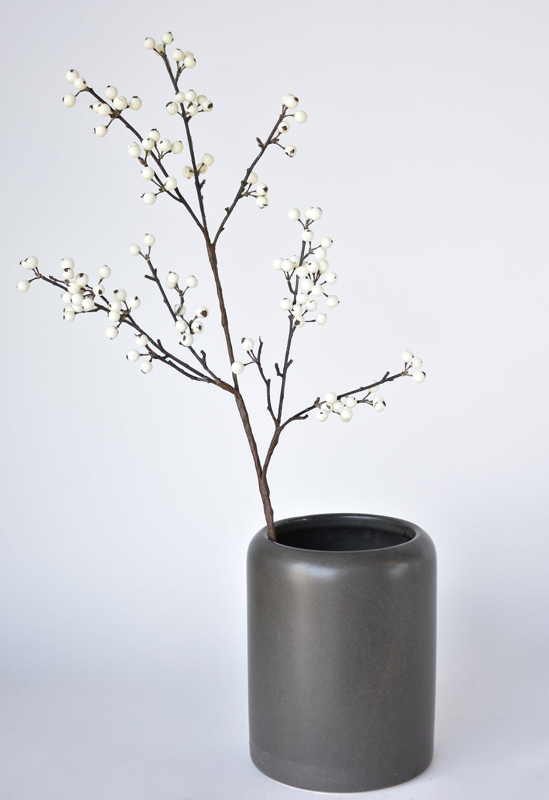 33" Faux White Berry Branch Stem