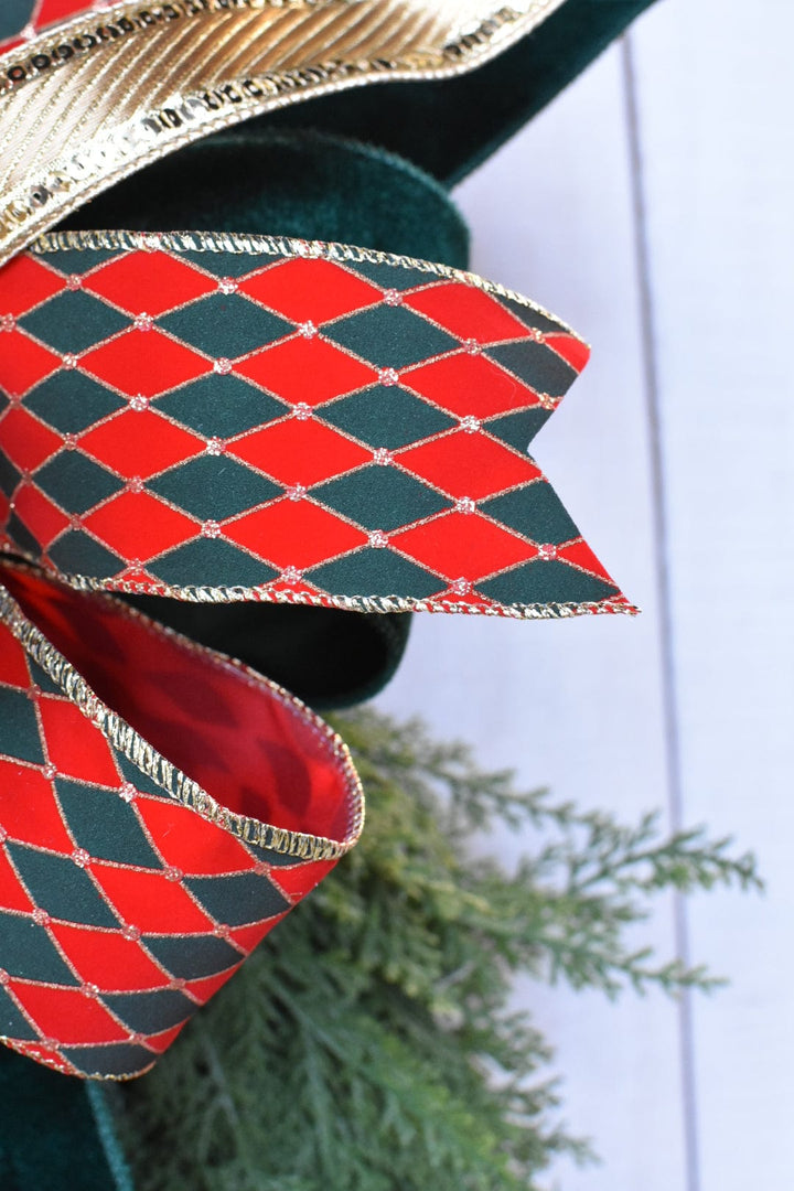 Red Green Harlequin Bow
