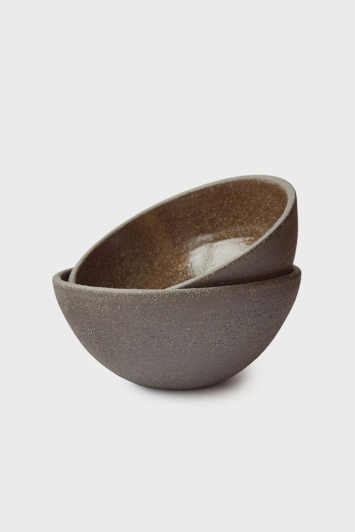 Handmade Dark Stoneware Bowl "Pumpernickel"