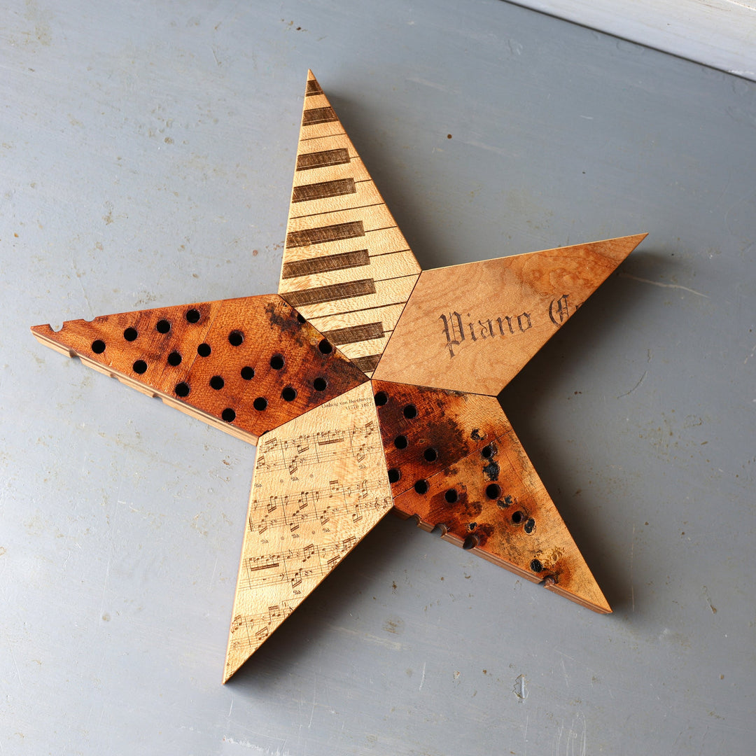 Engraved Piano Stars