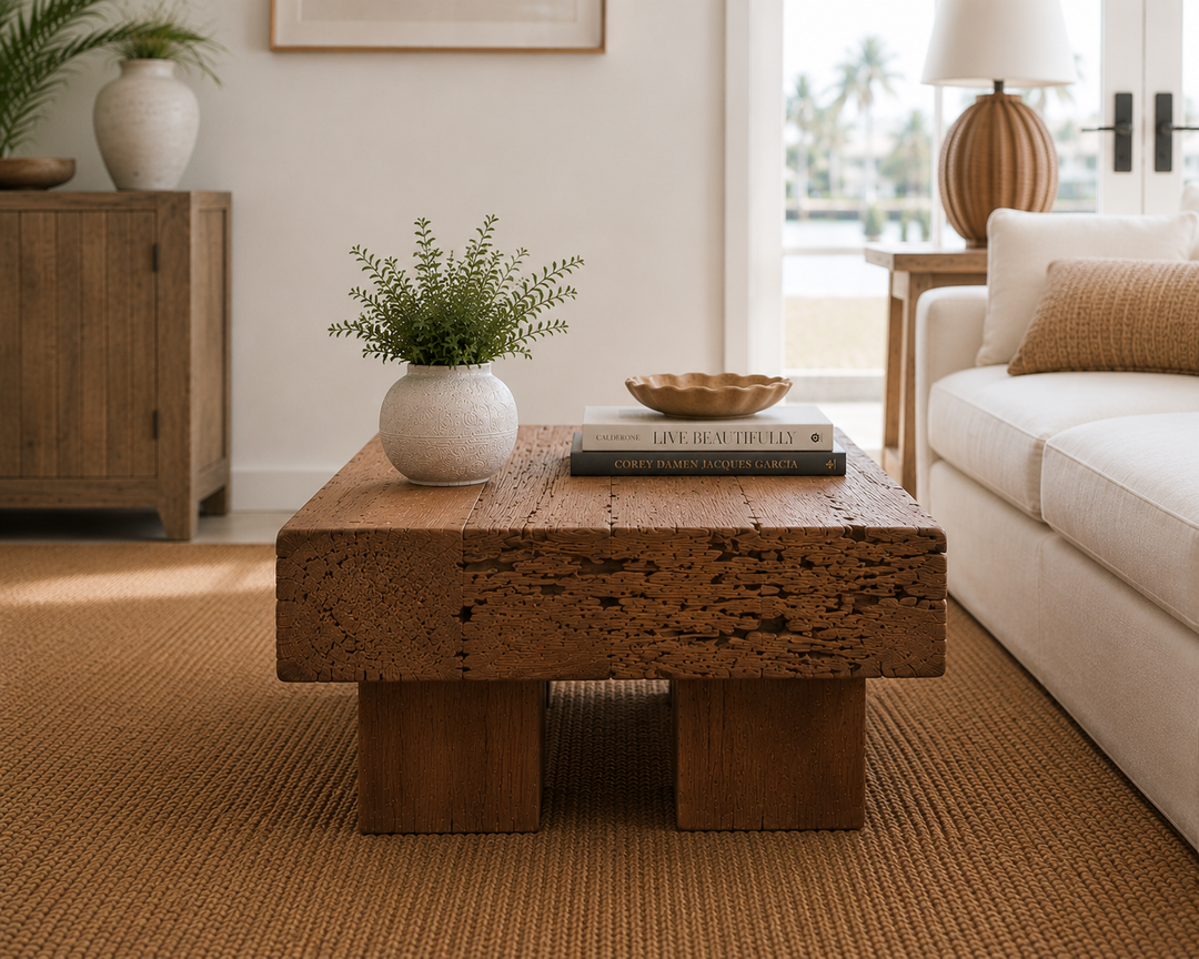 Organic Square Teak Coffee Table 32"
