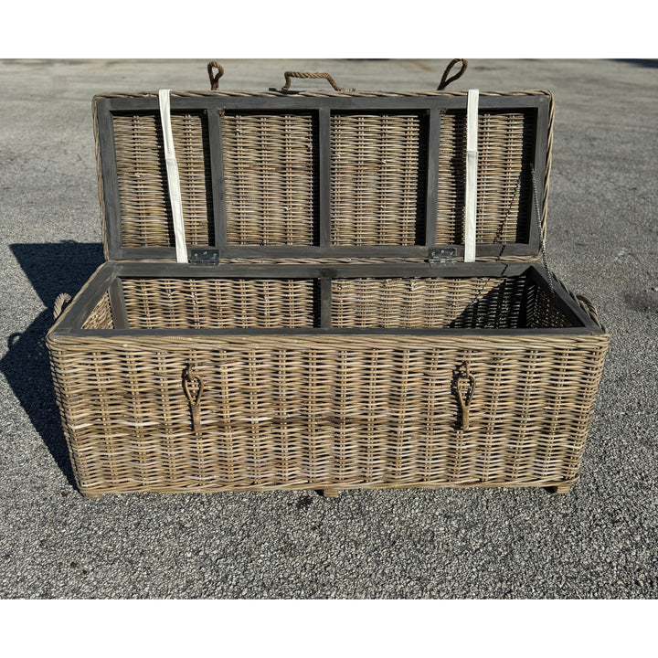 Key Largo Rattan Storage Bench With Cushion