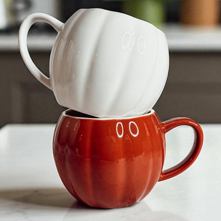 Pumpkin Shaped Ceramic Coffee Mug 16.8oz Fall Drinkware Great Gift for Friends