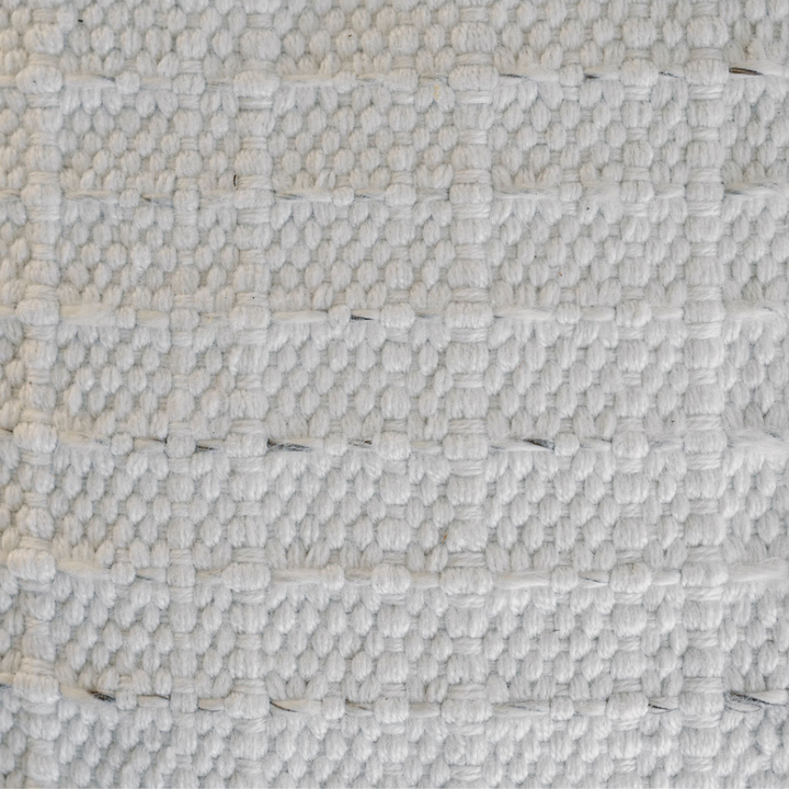 Square Striped Woven Ottoman Pouf