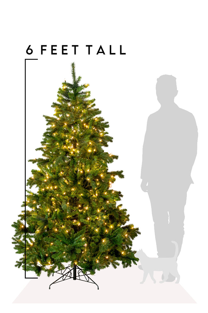 Prelit Calgary Spruce Christmas Tree with Warm White Lights