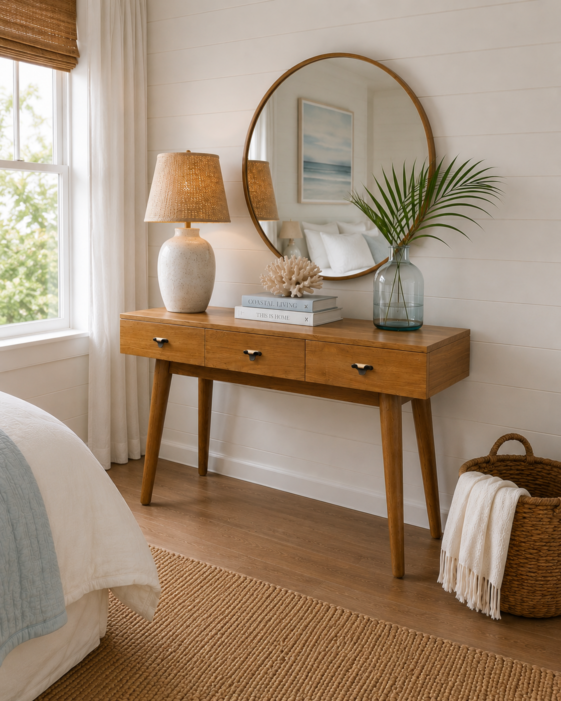 Recycled Teak 3 Drawer Console 47" L