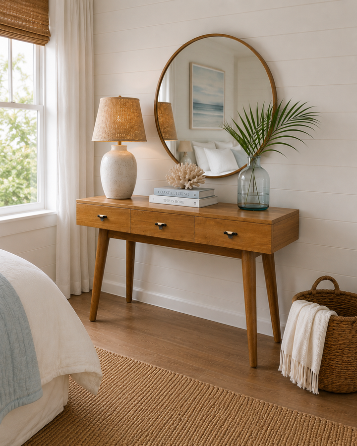 Recycled Teak 3 Drawer Console 47" L