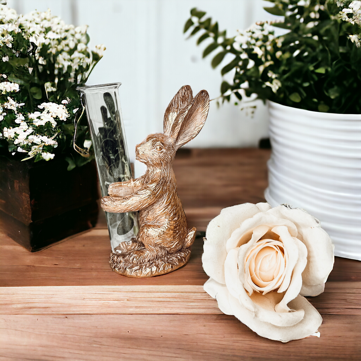 Gold Bunny Bud Vase